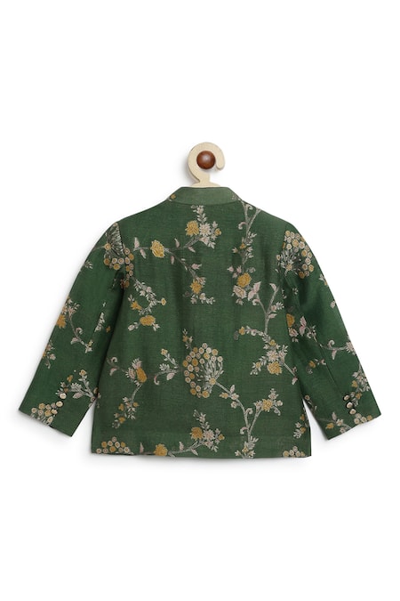 Tiber Taber Floral Woven Bandhgala