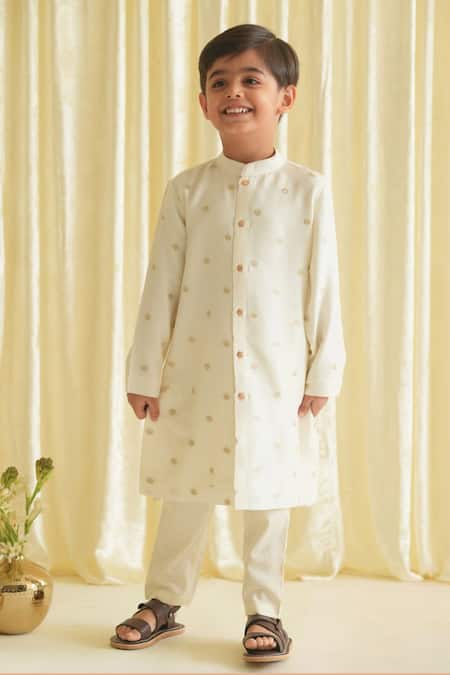 Tiber Taber Floral Woven Kurta Set 