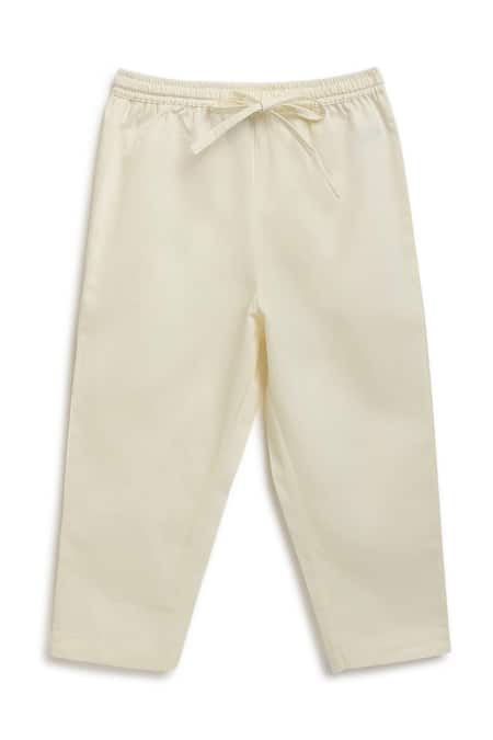 Buy_Tiber Taber_Cream Brocade, Viscose, Cotton Floral Woven Kurta Set 