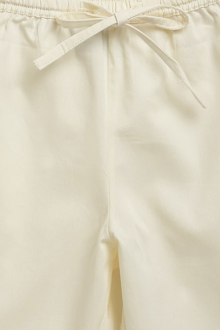 Shop_Tiber Taber_Cream Brocade, Viscose, Cotton Floral Woven Kurta Set 