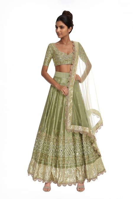 Neha Khullar Sequin & dabka embroidered lehenga set 