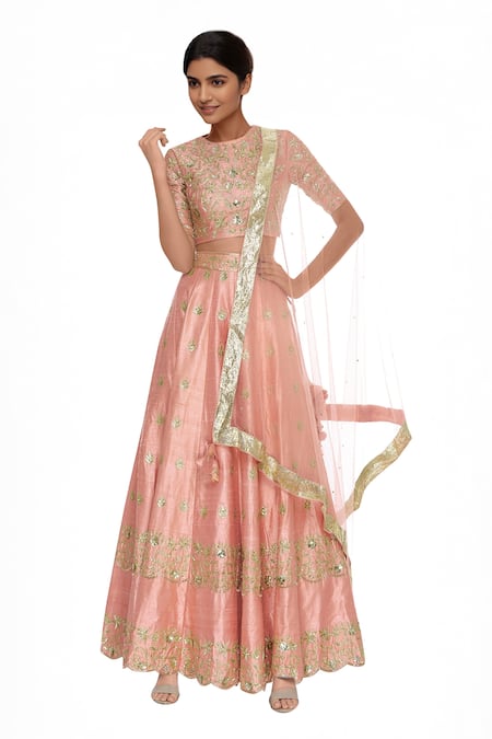 Neha Khullar Gota & mirror embroidered lehenga set 