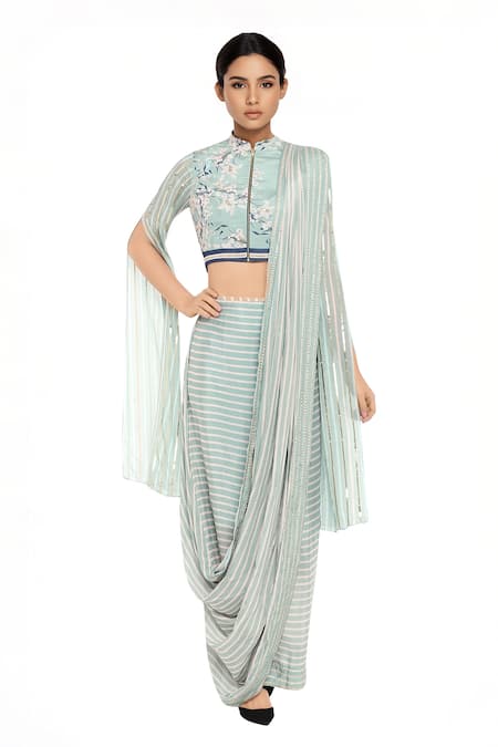 Soup By Sougat Paul Pre-Pleated Skirt Saree With Blouse 