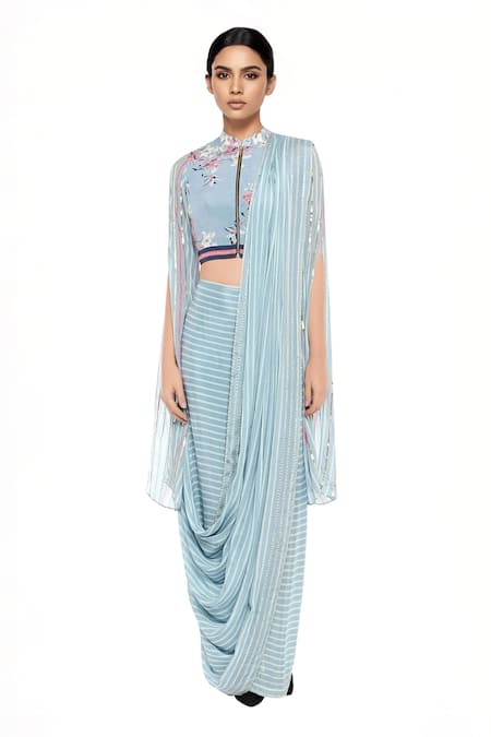 Soup By Sougat Paul Pre-Pleated Skirt Saree With Blouse 