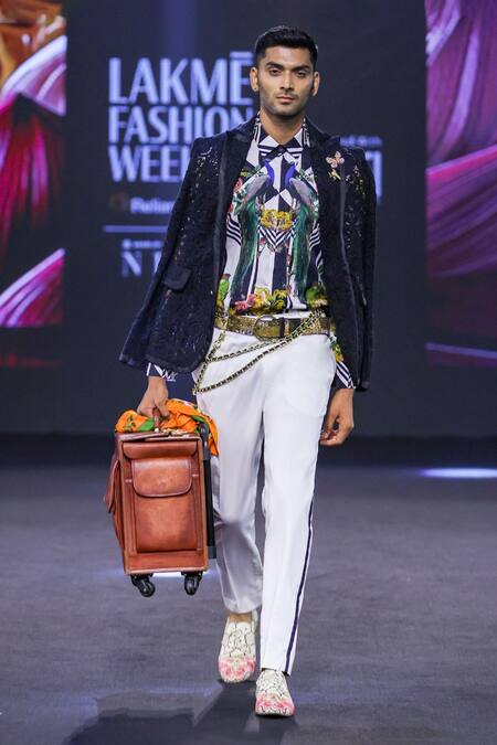 MR. Ajay Kumar Celtic Black Lace Blazer 