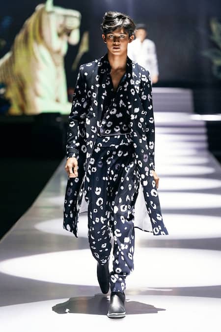 MR. Ajay Kumar Jubatus Cheetah Print Trenchcoat Set 