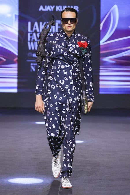 MR. Ajay Kumar Jubatus Cheetah Print Trenchcoat Set 