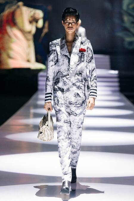 MR. Ajay Kumar Daryl Double Breasted Printed Blazer 