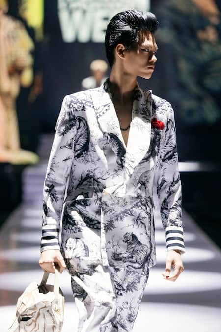MR. Ajay Kumar Daryl Double Breasted Printed Blazer 