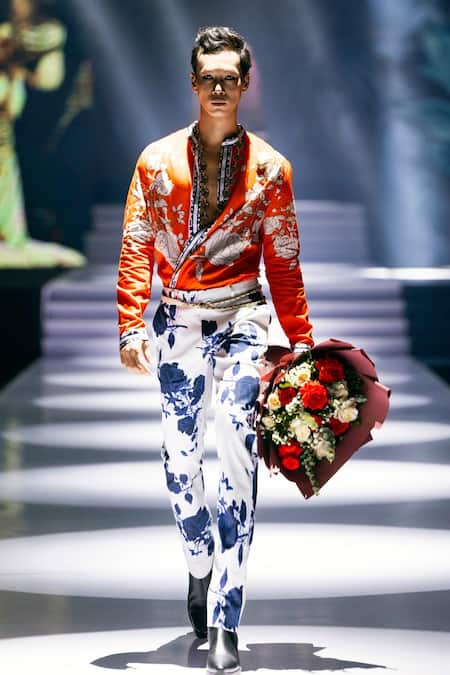 MR. Ajay Kumar Diso Orange Signature Print Shirt 