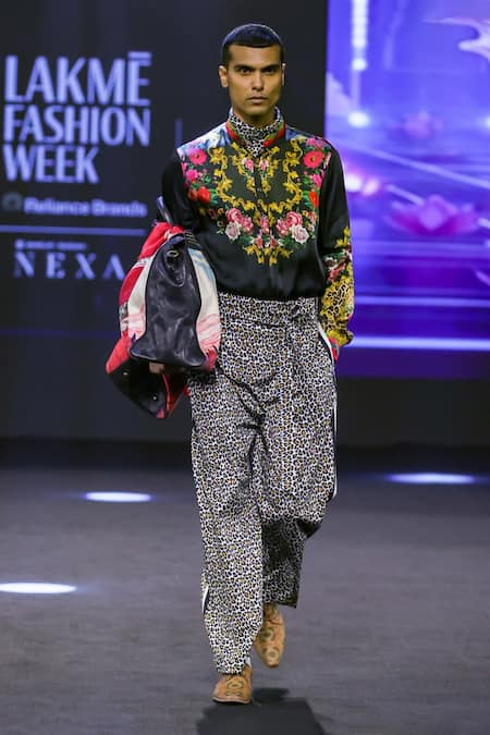 MR. Ajay Kumar Samrat Black Printed Shirt 