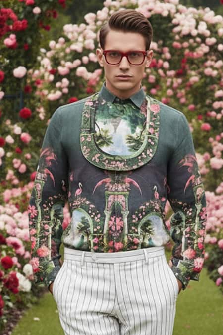 MR. Ajay Kumar Sacred Linen Printed Shirt 