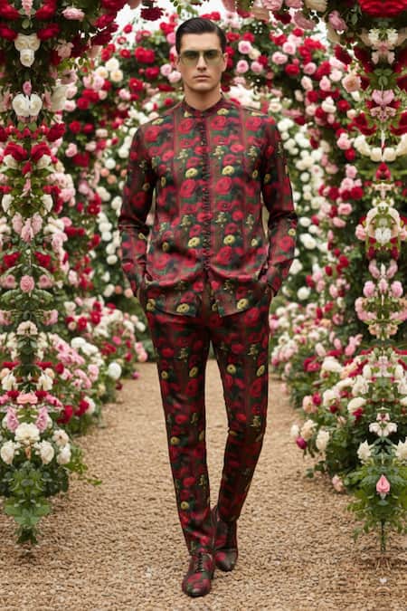 MR. Ajay Kumar Multi Color Cotton Malhari Signature Print Shirt Online at Aza Fashions MR. Ajay Kumar_Multi Color Cotton Malhari Signature Print Shirt _Online_at_Aza_Fashions