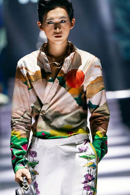 MR. Ajay Kumar Sunrise Signature Print Shirt 