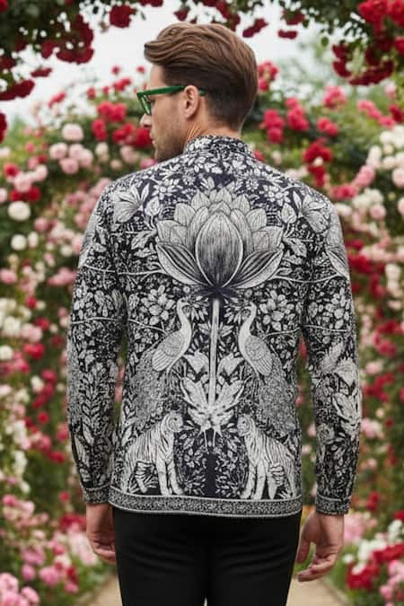 MR. Ajay Kumar Phlick Black Printed Shirt 