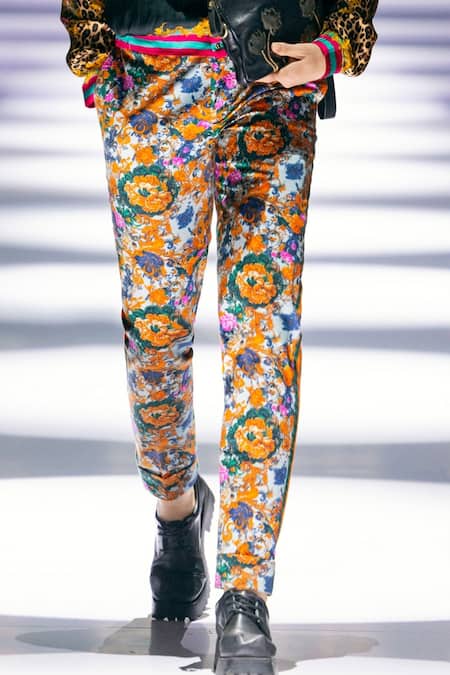MR. Ajay Kumar_Multi Color Cotton Pyro Printed Trouser _Online_at_Aza_Fashions