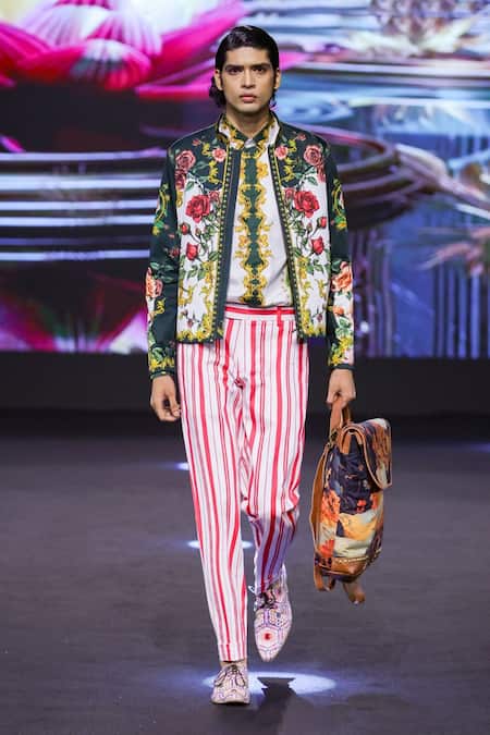 MR. Ajay Kumar Pinker Striped Trouser