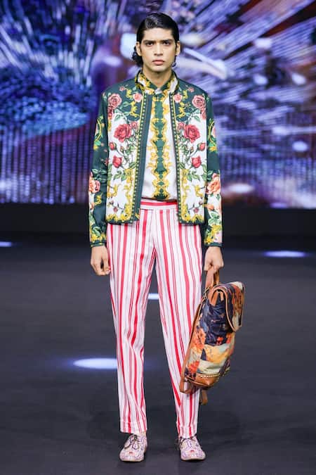 MR. Ajay Kumar Pinker Striped Trouser