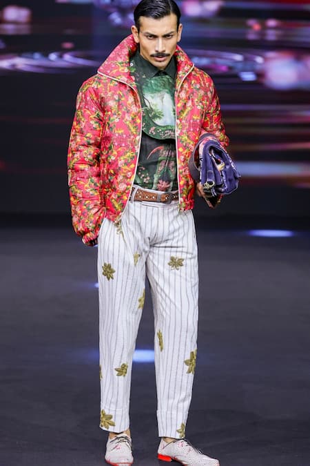 MR. Ajay Kumar Mist Phoenix Embroidered Seersucker Pant