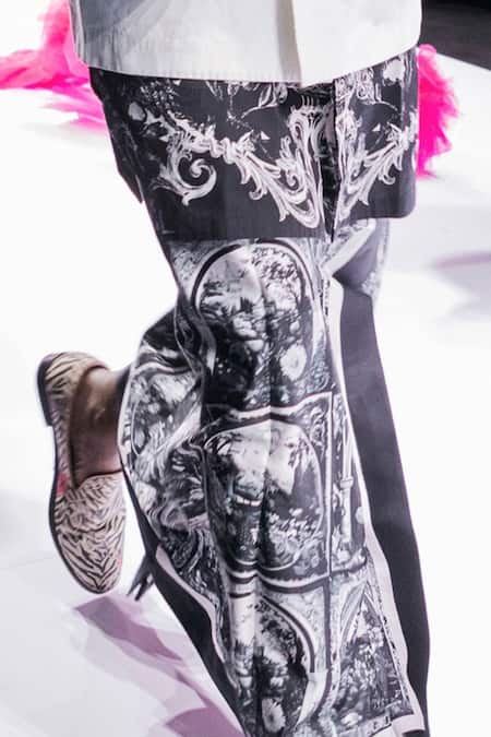 MR. Ajay Kumar Black Cotton Baroque Pre-pleated Sarong Dhoti Pant Online at Aza Fashions MR. Ajay Kumar_Black Cotton Baroque Pre-pleated Sarong Dhoti Pant _Online_at_Aza_Fashions