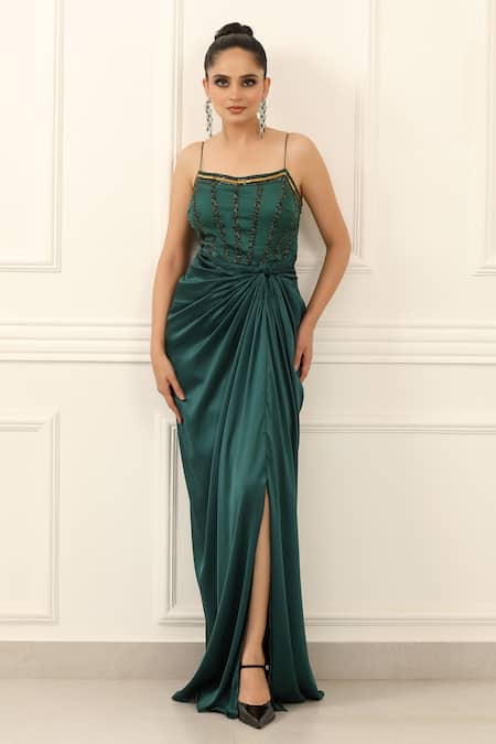 Omal Sindwani Emerald Siren Gown 