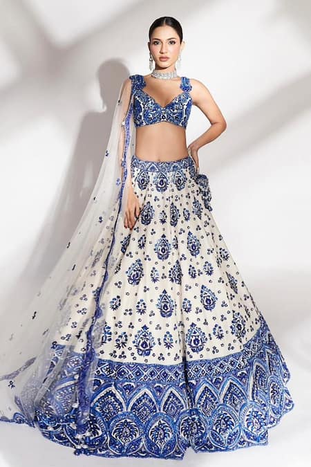 Anshika Tak Label Threadwork & Sequin Embroidered Bridal Lehenga Set 