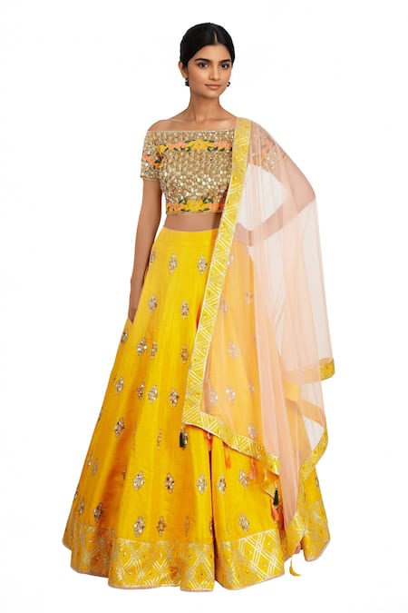 Neha Khullar Bead Work Lehenga Set 