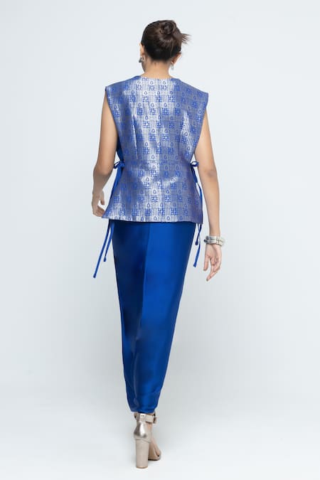 SOBARIKO Alia Brocade Gilet With Asymmetric Dress 