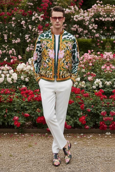 MR. Ajay Kumar Monsoon Print Bomber Jacket 
