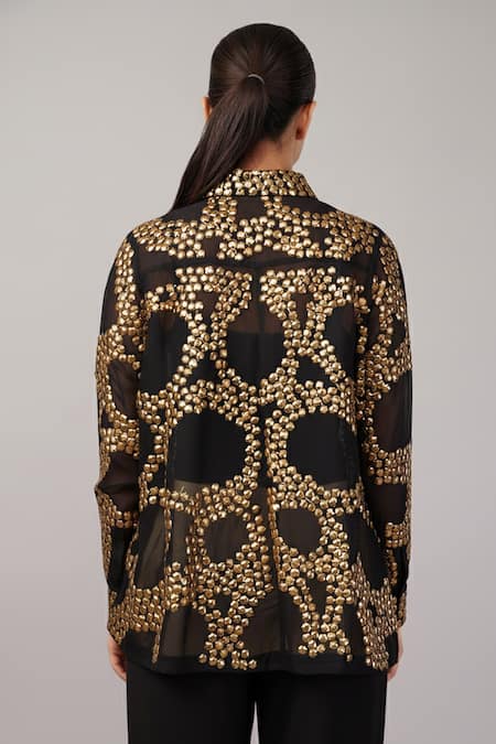 Abraham And Thakore French Cut Rings Shirt 