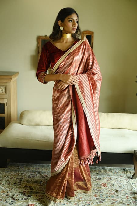 Shorshe Clothing Irum Meena Stripes Woven Saree 