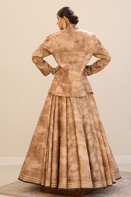 Cedar & Pine Mirage Printed Jacket Lehenga Set 