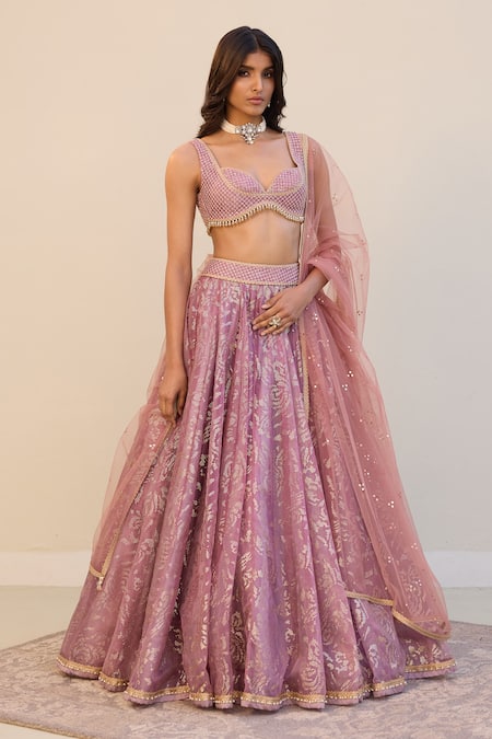 Cedar & Pine Rose Print Lehenga Set 