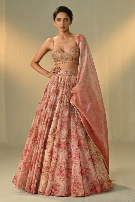 Cedar & Pine Floral Print Lehenga Set 