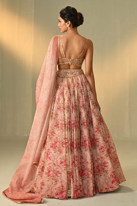 Cedar & Pine Floral Print Lehenga Set 