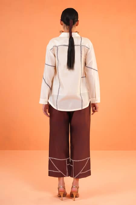 Origani Geometric Embroidered Shirt 