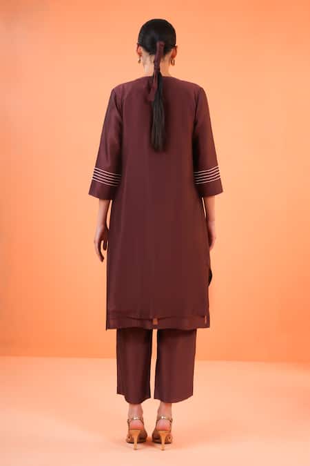 Origani Chanderi Embroidered Jacket Kurta Set 