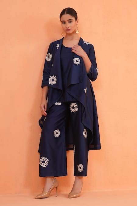 Origani Resham Embroidered Jacket Pant Set 