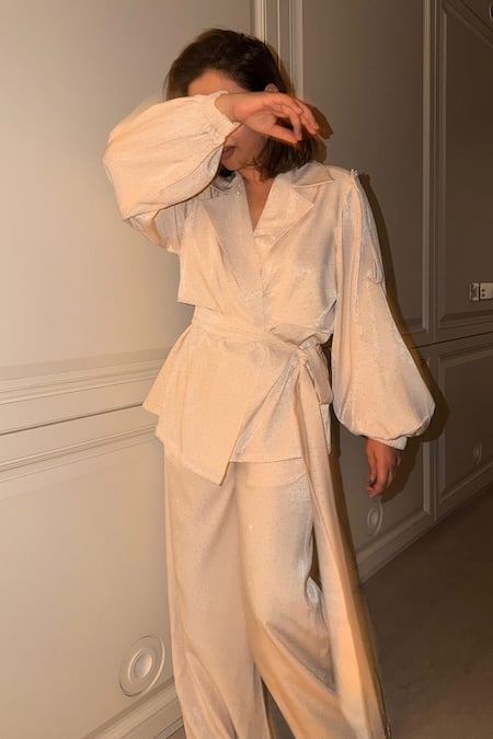 Sonam Parmar Jhawar Vanessa Crystal Embellished Jacket & Pant Set 