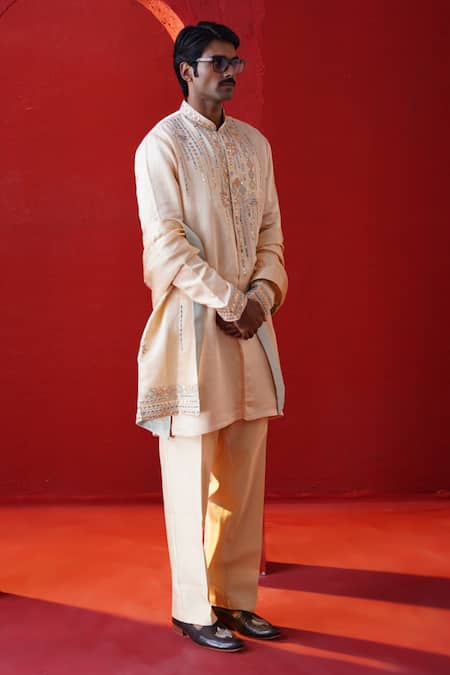 AUGUST by Swati Akash Jhunjhunwala Embroidered Kurta Pant Set 