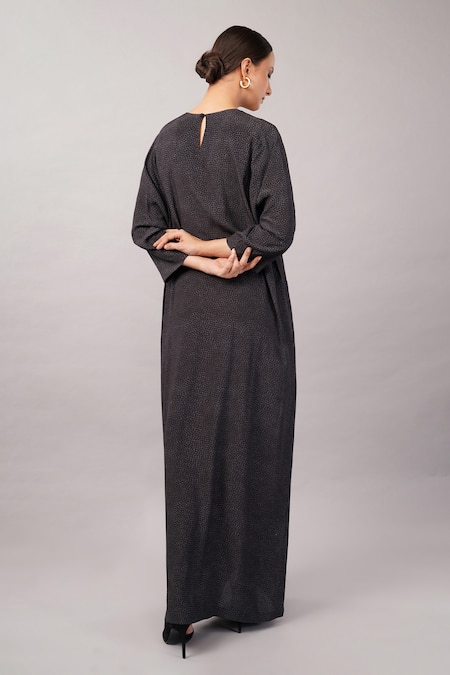 Abraham And Thakore Embellished & Dot Print Kaftan 