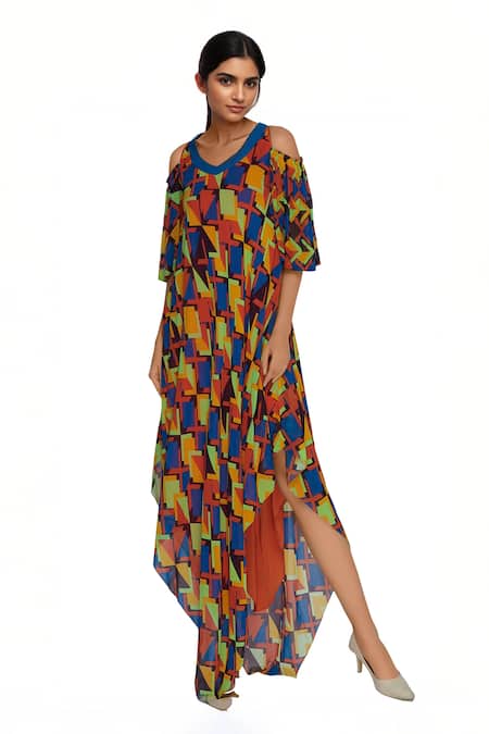 Urvashi Joneja Printed Asymmetric Dress 