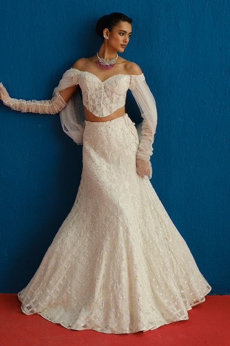 Mishru Diana Off Shoulder Corset Skirt Set 