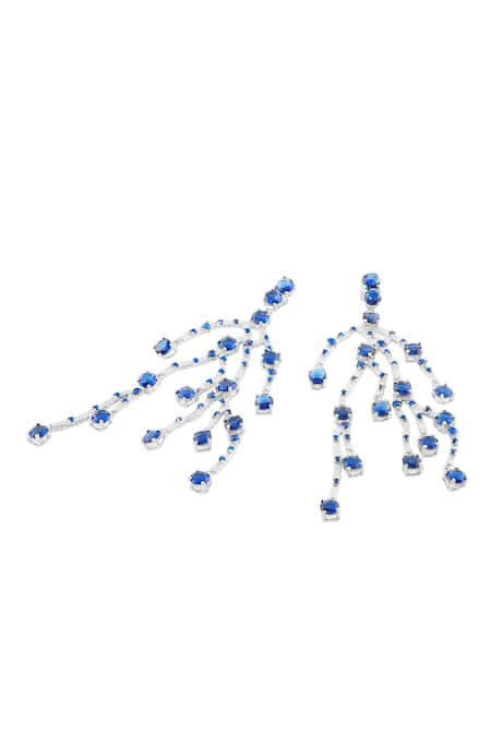 Buy_Mnsh_Silver Plated Stones, Crystals Tree Of Blue Earrings _Online_at_Aza_Fashions