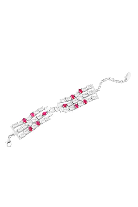 Mnsh Waterfall Ruby Embellished Bracelet 