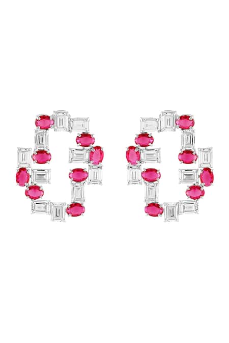 Mnsh Tetris Embellished Earrings 
