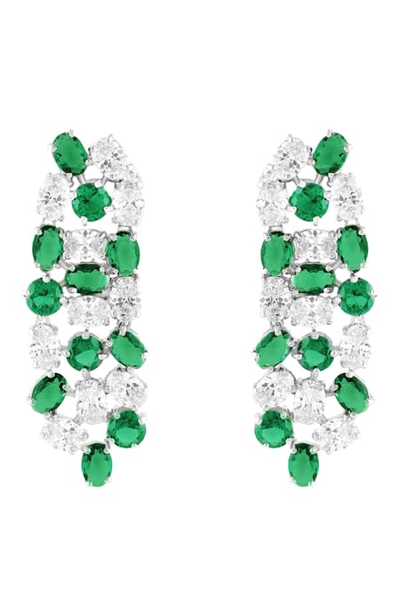 Mnsh Garden Of Green Embellished Earrings 