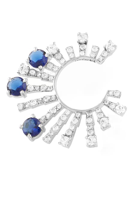 Buy_Mnsh_Silver Plated Stones, Blue Embellished Stud Earrings _Online_at_Aza_Fashions