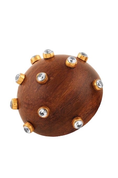 Shop Mnsh Brown Faux Diamonds Starlit Embellished Stud Earrings Online at Aza Fashions Shop_Mnsh_Brown Faux Diamonds Starlit Embellished Stud Earrings _Online_at_Aza_Fashions