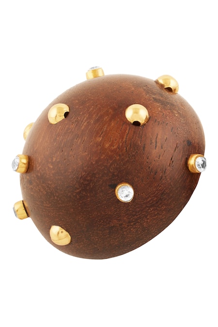 Buy Mnsh Brown Studs, Stones, Crystals Cove Gold Ball Earrings Online at Aza Fashions Buy_Mnsh_Brown Studs, Stones, Crystals Cove Gold Ball Earrings _Online_at_Aza_Fashions